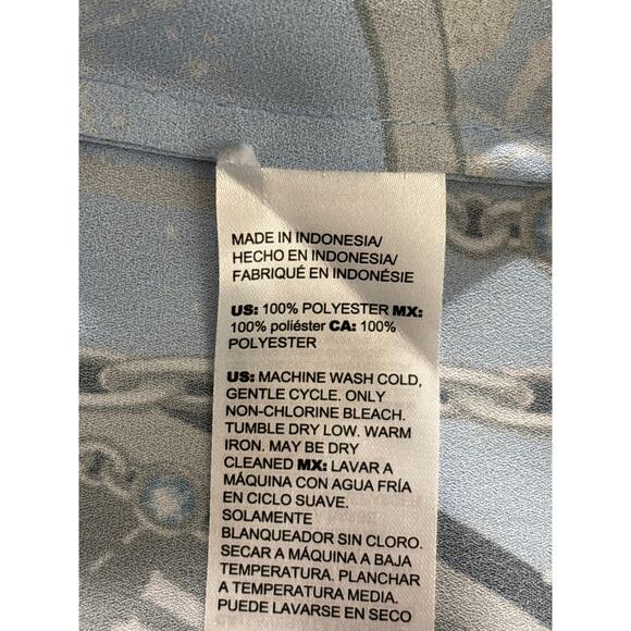 Chico's Shirt Blouse Women's Size 20/22 Blue Compass Zodiac Prague Astronomical - Picture 5 of 12